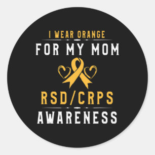 Sticker Rond Orange Ribbon Crpsrsd Sensibilisation À La Fille M