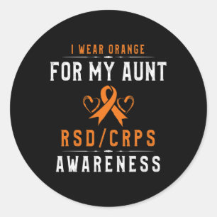 Sticker Rond Orange Ribbon Crpsrsd Sensibilisation À Ma Tante N