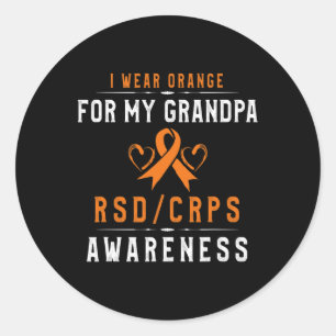 Sticker Rond Orange Ribbon Crpsrsd Sensibilisation Pour Grand-P