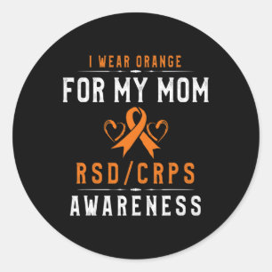 Sticker Rond Orange Ribbon Crpsrsd Sensibilisation Pour Maman -