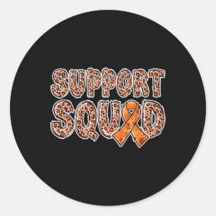 Sticker Rond Orange Ribbon Empreinte de léopard Crps 1