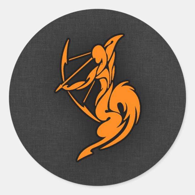 Sticker Rond Orange Sagittarius (Devant)