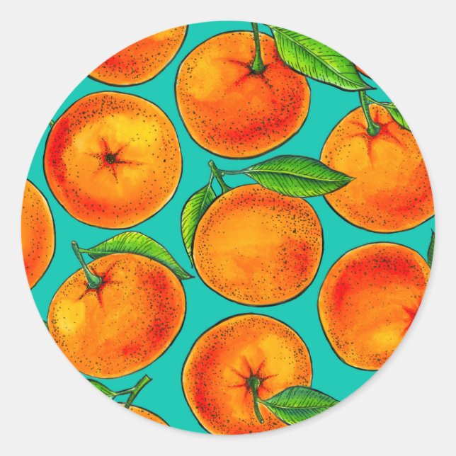 Sticker Rond Oranges (Devant)
