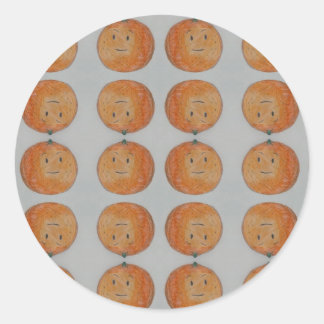 Sticker Rond Oranges tangerines mandarines agrumes mignons