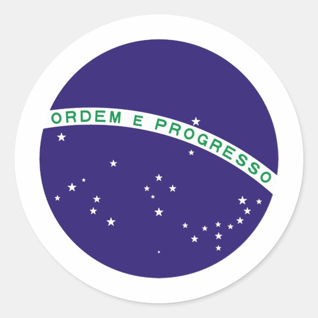 Sticker Rond Orb du Centre du drapeau du Brésil (Devant)