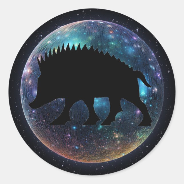 Sticker Rond Orb Pictish Boar Space (Devant)
