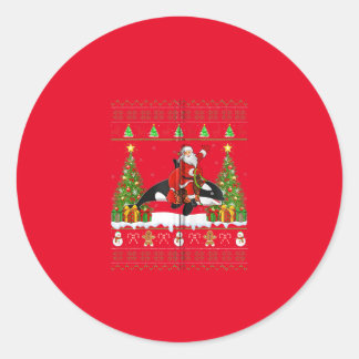 Sticker Rond orca christmas pajama