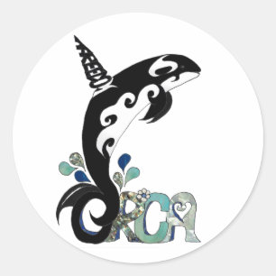 Sticker Rond Orca Freedom