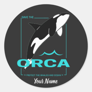 Sticker Rond Orca Killer Whale pour une fille qui aime juste le