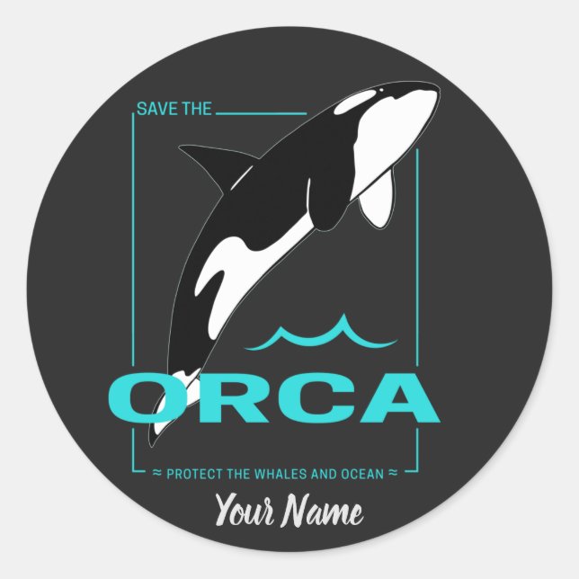Sticker Rond Orca Killer Whale pour une fille qui aime juste le (Devant)