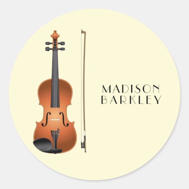 Sticker Rond Orchestre de cordes de musiciens de violon (Devant)