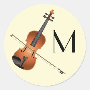 Sticker Rond Orchestre de cordes de musiciens de violon