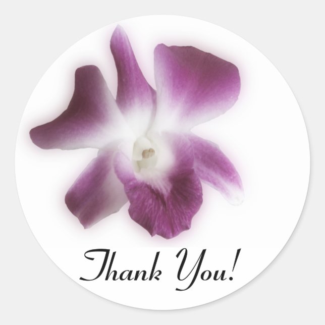Sticker Rond Orchidée de prunes, Merci ! (Devant)