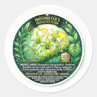 Sticker Rond Orchidée émeraude rare - Art botanique époustoufla