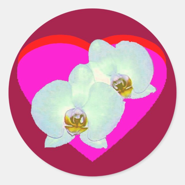 Sticker Rond Orchidée Le MUSÉE Zazzle Cadeaux Zurich 2000 (Devant)