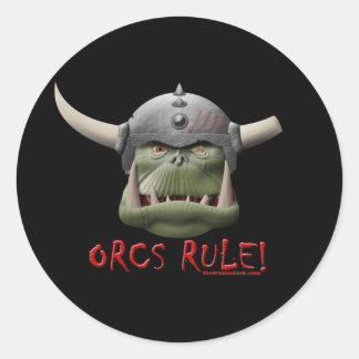 Sticker Rond Orcs Rule !