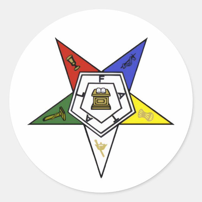 Sticker Rond Order of the Eastern Star Emblem (Devant)