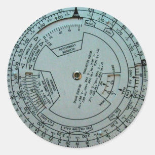 Sticker Rond Ordinateur de navigation aérienne