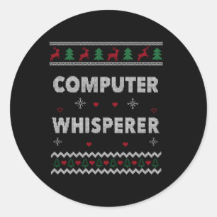 Sticker Rond Ordinateur Whisperer It Sysadmin Ugly