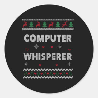 Sticker Rond Ordinateur Whisperer It Sysadmin Ugly