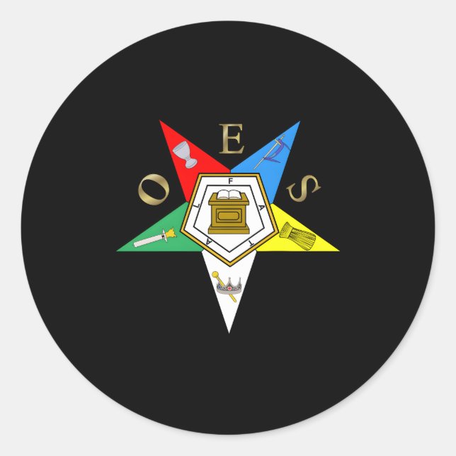Sticker Rond Ordre De L'Étoile Orientale Oes Soeur Pha Sistar (Devant)