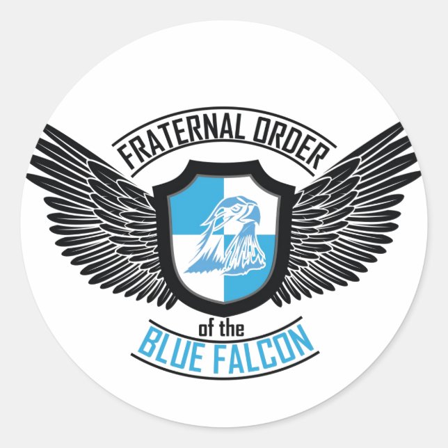 Sticker Rond Ordre Fraternel du Faucon Bleu, Faucon Bleu (Devant)