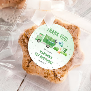 Sticker Rond Ordures Camion 1ère fête d'anniversaire