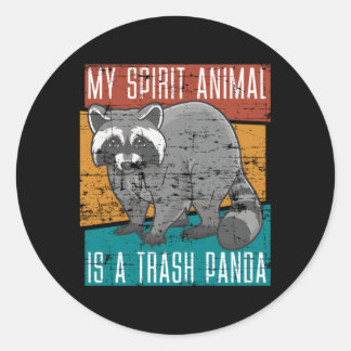 Sticker Rond Ordures Panda Zoo gardien Spirit Animal Racoon