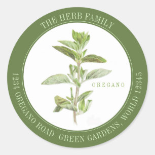 Sticker Rond OREGANO FRAIS Gros joints d'enveloppe ronde - Vert
