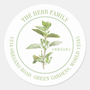 Sticker Rond OREGANO FRAIS Petite enveloppe d'adresse ronde sce