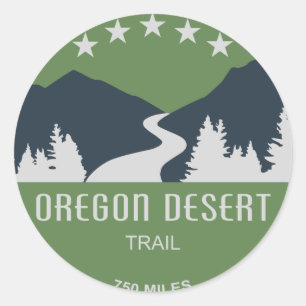 Sticker Rond Oregon Desert Trail