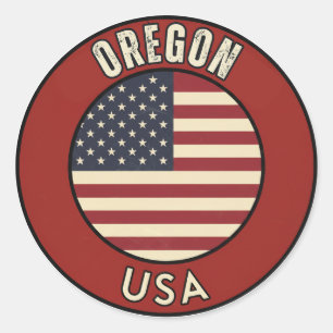 Sticker Rond Oregon États-Unis d'Amérique