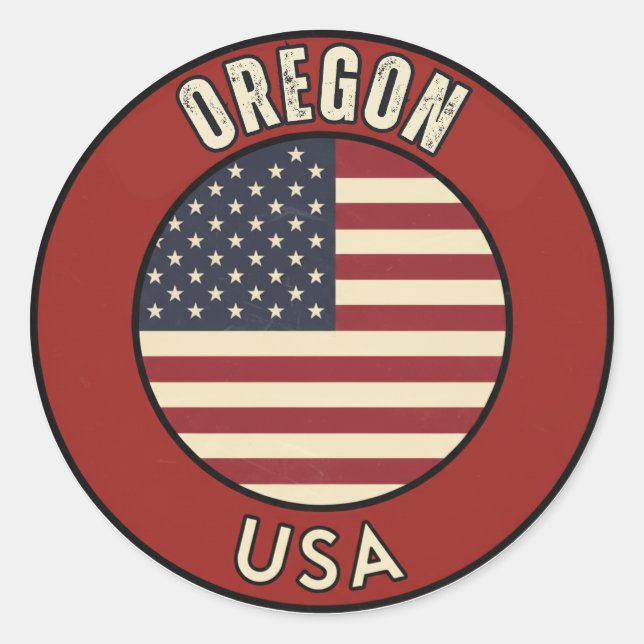 Sticker Rond Oregon États-Unis d'Amérique (Devant)