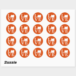 Sticker Rond Oregon LOVE White