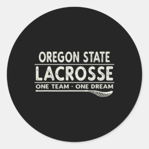 Sticker Rond Oregon State Lacrosse One Team One Dream