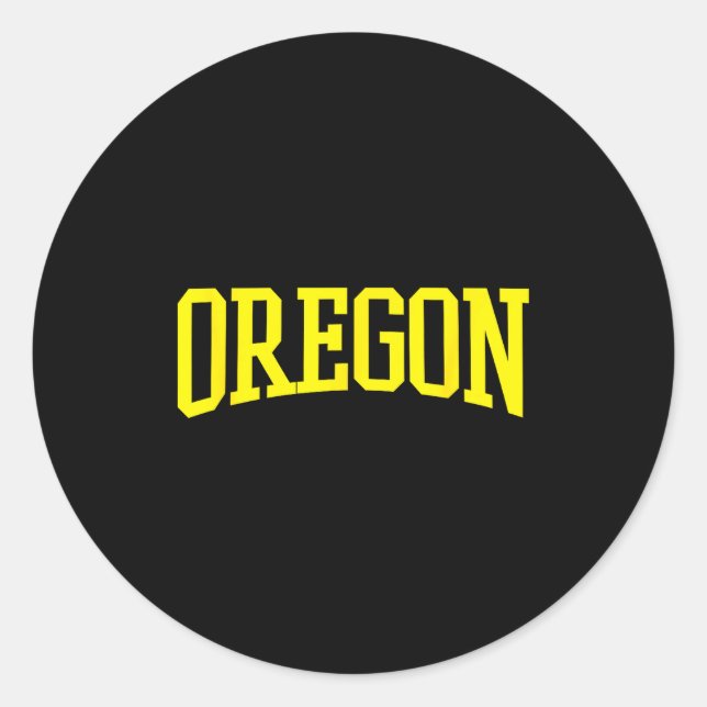 Sticker Rond Oregon - Throwback Design - Clic  (Devant)