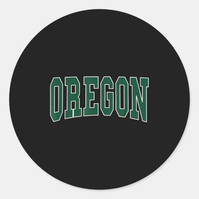 Sticker Rond Oregon - Throwback Design - Clic  (Devant)