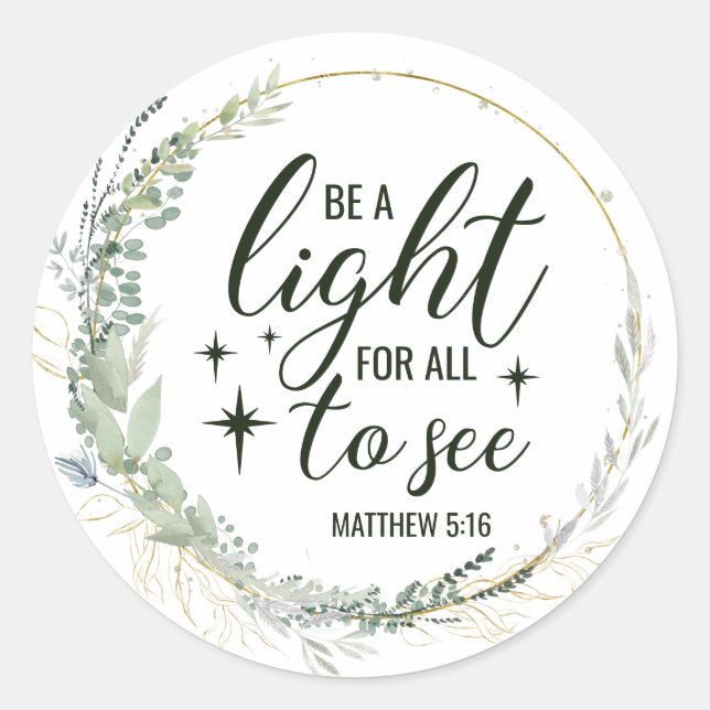 Sticker Rond Oreiller à lancer chrétien/biblique (Devant)