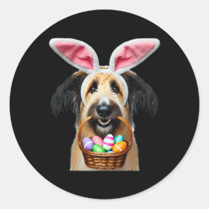 Sticker Rond Oreilles de Lapin Mignon Berger Picard Chasse aux
