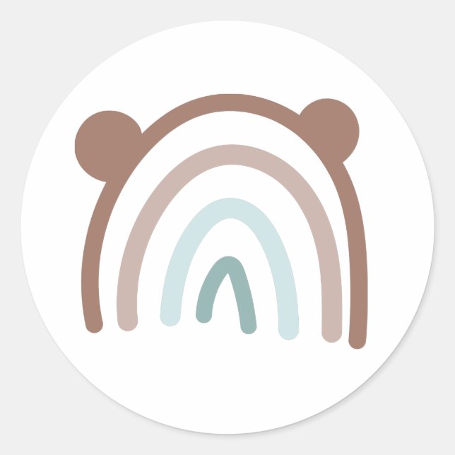 Sticker Rond Oreilles en peluche mignonne Sceau d'enveloppe arc (Devant)