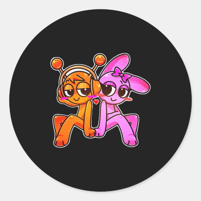 Sticker Rond Oren X Nki Sprunky Couple! _ Simon Funbot Comfort  (Devant)