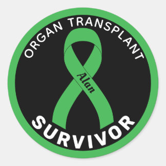 Sticker Rond Organ Transplant Ribbon Black