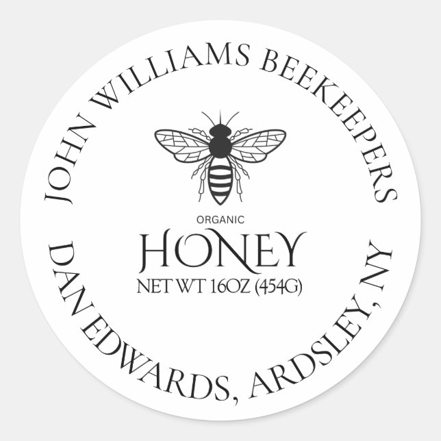 Sticker Rond Organic honey bee queen  (Devant)