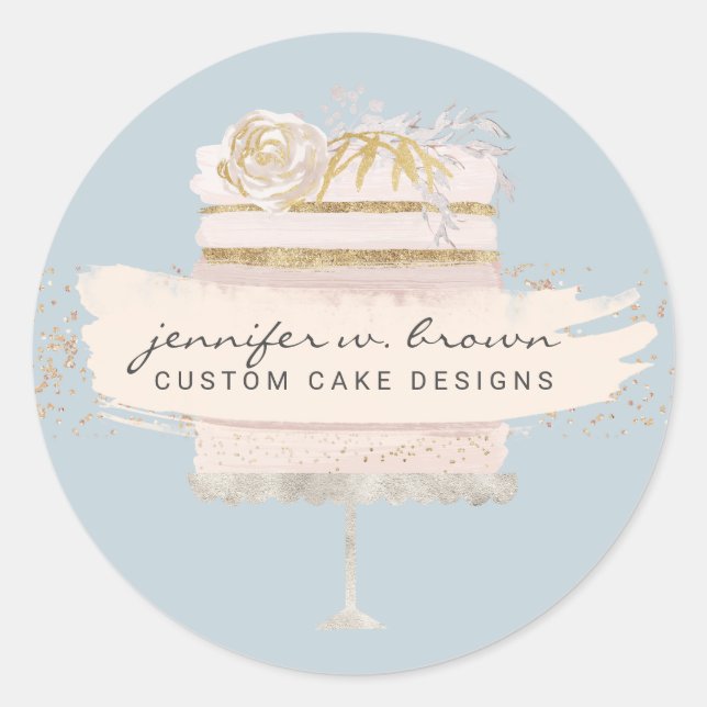 Sticker Rond Organisateur de mariage avec pâtisserie de gâteau  (Devant)