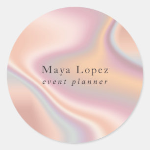 Sticker Rond Organisateur d'événements holographique en or rose
