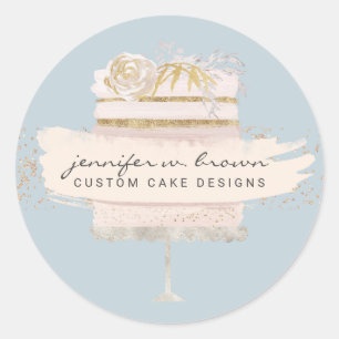 Sticker Rond Organisatrice de Réceptions de Mariage avec Gâteau