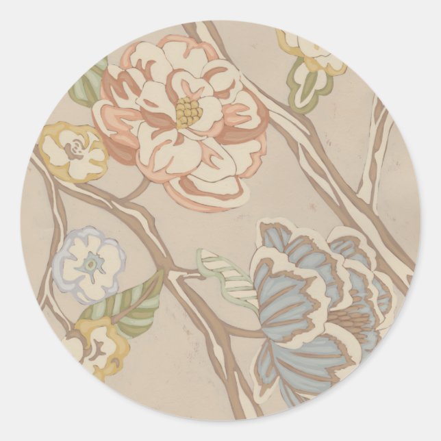 Sticker Rond Organza Chintz Floral Design (Devant)