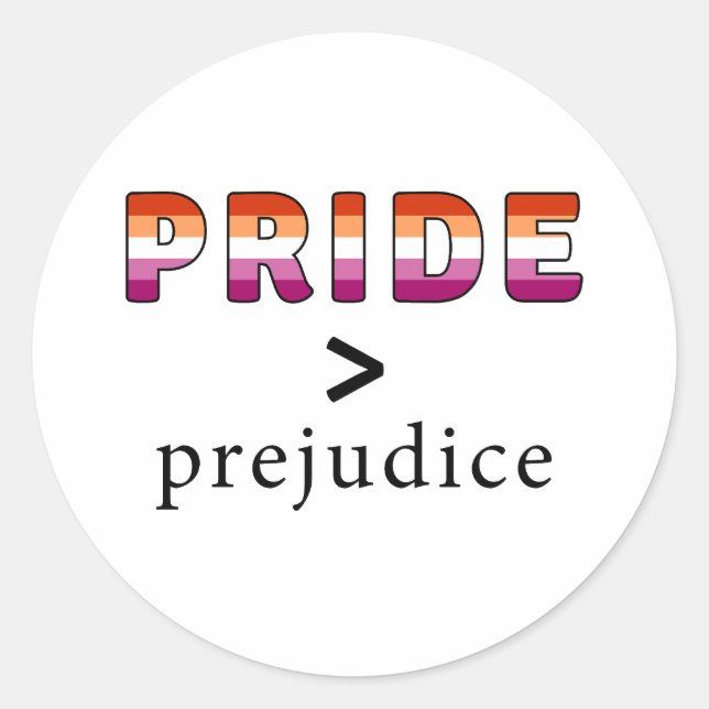 Sticker Rond Orgueil et Préjugés lesbiens  (Devant)
