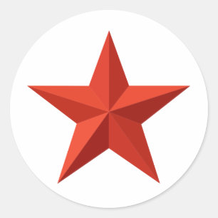 Sticker Rond Origami étoile rouge