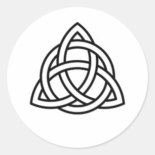 Sticker Rond Original Celtic Triquetra Knot black icon